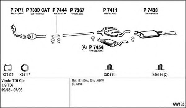 FENNO VW135 Exhaust System
